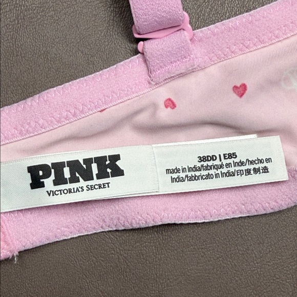 PINK Victoria’s Secret Pink Red Heart Print Wear Everywhere Super Push Up Bra - Picture 6 of 9